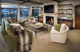 Winter Natural Stone And Fireplace