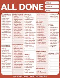 A Chore Chart For Grown Ups And Suggestions About What