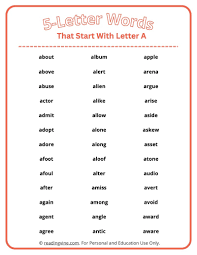 5 letter words