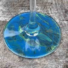 Unique Up Cycled Fluid Art Dipped Wine