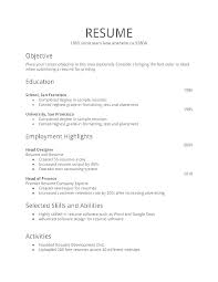 Basic Format Of Resume Sample Resume With No Work Experience No Job