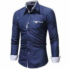 formal polka dot slim fit long sleeve