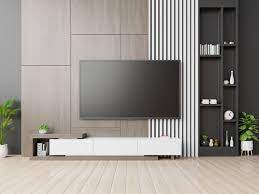 Modern Empty Room With Wooden Wall
