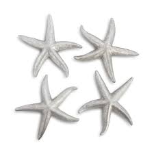 Starfish Silver Leaf Set Of 4 Md By