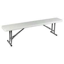 One Piece Plastic Bench With Folding Legs