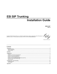 Esi Sip Trunking Installation Guide
