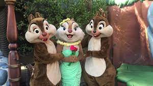 Chip and Dale serenade Clarice for Valentine's Day    Disneyland 
