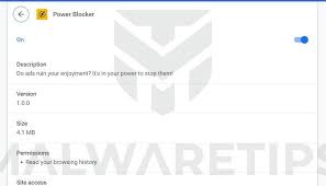 remove power blocker browser extension