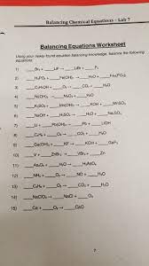 Download our balancing chemical equations worksheets to learn more about the 6 balancing equations practice worksheet. Solved Balancing Chemical Equations Lab 7 Balancing Equ Chegg Com