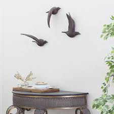 Flying Bird Sculpture Wall Decor Set Of