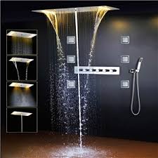 Luxury shower systems include rainfall showerhead, and the handheld shower mounted on a bar. Best Luxury Shower Systems