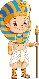 cartoon little boy wearing egyptian