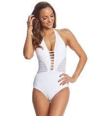 Jets Swimwear Australia Parallels Plunge One Piece Swimsuit