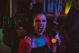 cyberpunk cosplay a with makeup