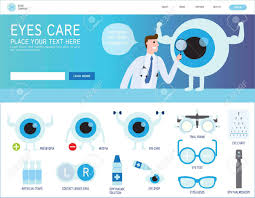 Ophthalmic Info Graphic Element Eye Care Vector Icon Set Medical