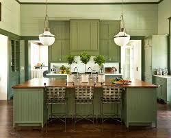 Green Cabinets Cottage Kitchen
