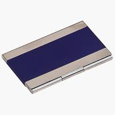 Business card holder is made of high quality punched steel for durability and strength. Metal Business Card Case Crystal Images Inc