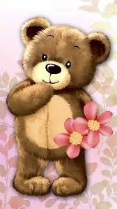 cute teddy bear with flower wallpapers