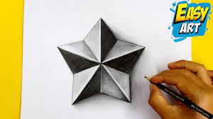 3d drawing easy how to draw 3d star