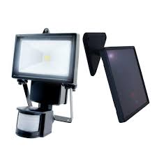 Nature Power Single Cob Black Outdoor Solar Motion Activated Security Flood Light With Integrated Led 22260 The Home Depot