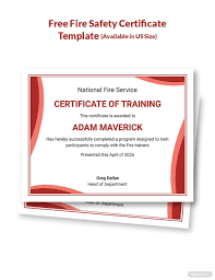 fire safety certificate template word