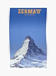 Zermatt Am Matterhorn Valais Switzerland Ski Poster Poster