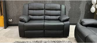 roman black recliner leather sofa 2
