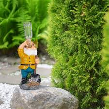 Drunk Gnome Statues With Solar Led