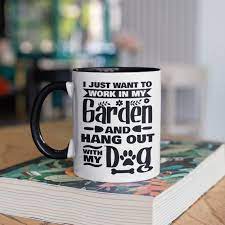 Dog And Garden Mug Funny Gardening