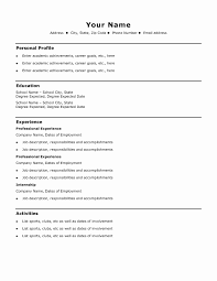 Free Resume Profile Templates Sample Basic Form Template Stock
