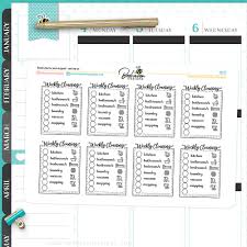 Weekly Cleaning Checklist Stickers Routine Planner Stickers