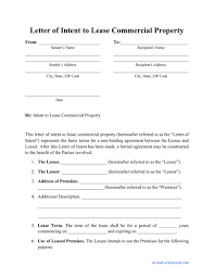 to lease commercial property template
