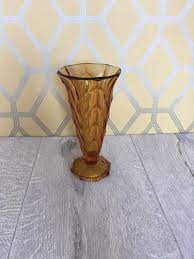 Art Deco Amber Glass Vase Vintage