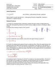 phys 222 worksheet 28 polarization