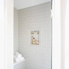 Light Gray Brick Pattern Shower Wall