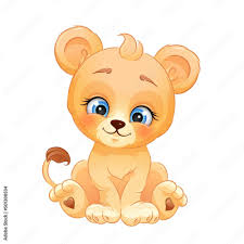 cartoon lion cub vector ilration