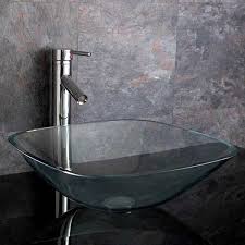 Clear Glass 420mm Square Wash Basin
