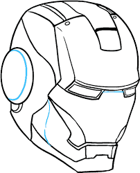 iron man face sketch png image with no