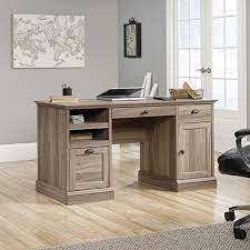 29.37, chalked chestnut finish this home office desk offers plenty of space for a computer and other work items large drawers below hold hanging files and storage Barrister Lane Executive Desk 418299 Sauder Sauder Woodworking
