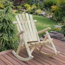 Adirondack Rocking Chair Rustic Wooden