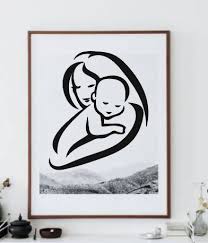 Cnc Plasma Mother With Baby Wall Art