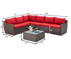 Rattan Wicker Sectional Patio Set With