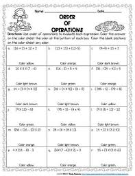Each worksheet is randomly generated and thus unique. Order Of Operations Color Worksheet Template Library