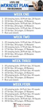 4 Week Beginners Workout Plan Level One Month Workout