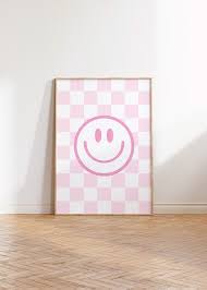 Checkerboard Smile Face Print Smile