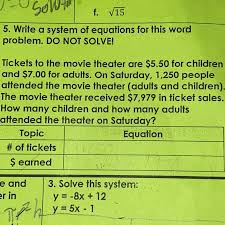 Solve It Tickets To The Theater