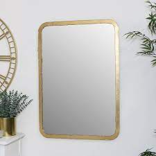 Rustic Thin Framed Gold Mirror Flora