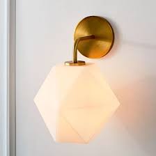 sculptural glass sconce small faceted