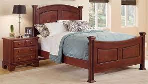 panel bed w nightstand in cherry finish