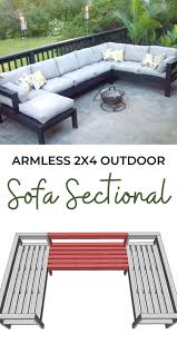 armless 2x4 outdoor sofa sectional